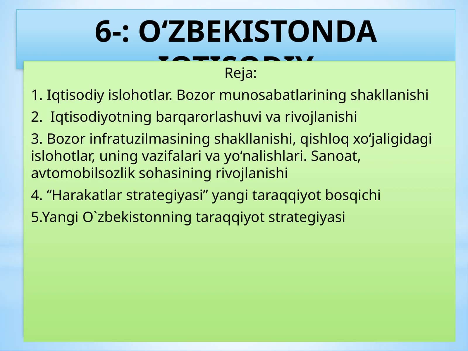 Iqtisodiy Ishlar