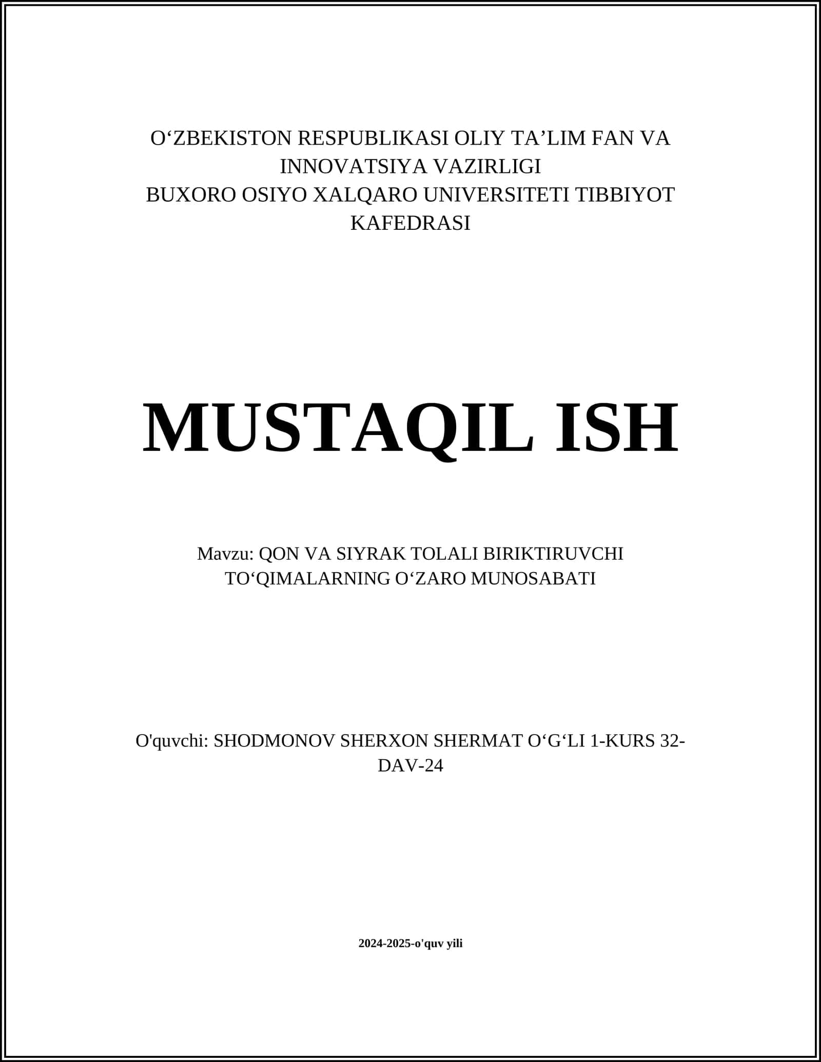 Qon tomirlarining tuzilishi va vazifalari