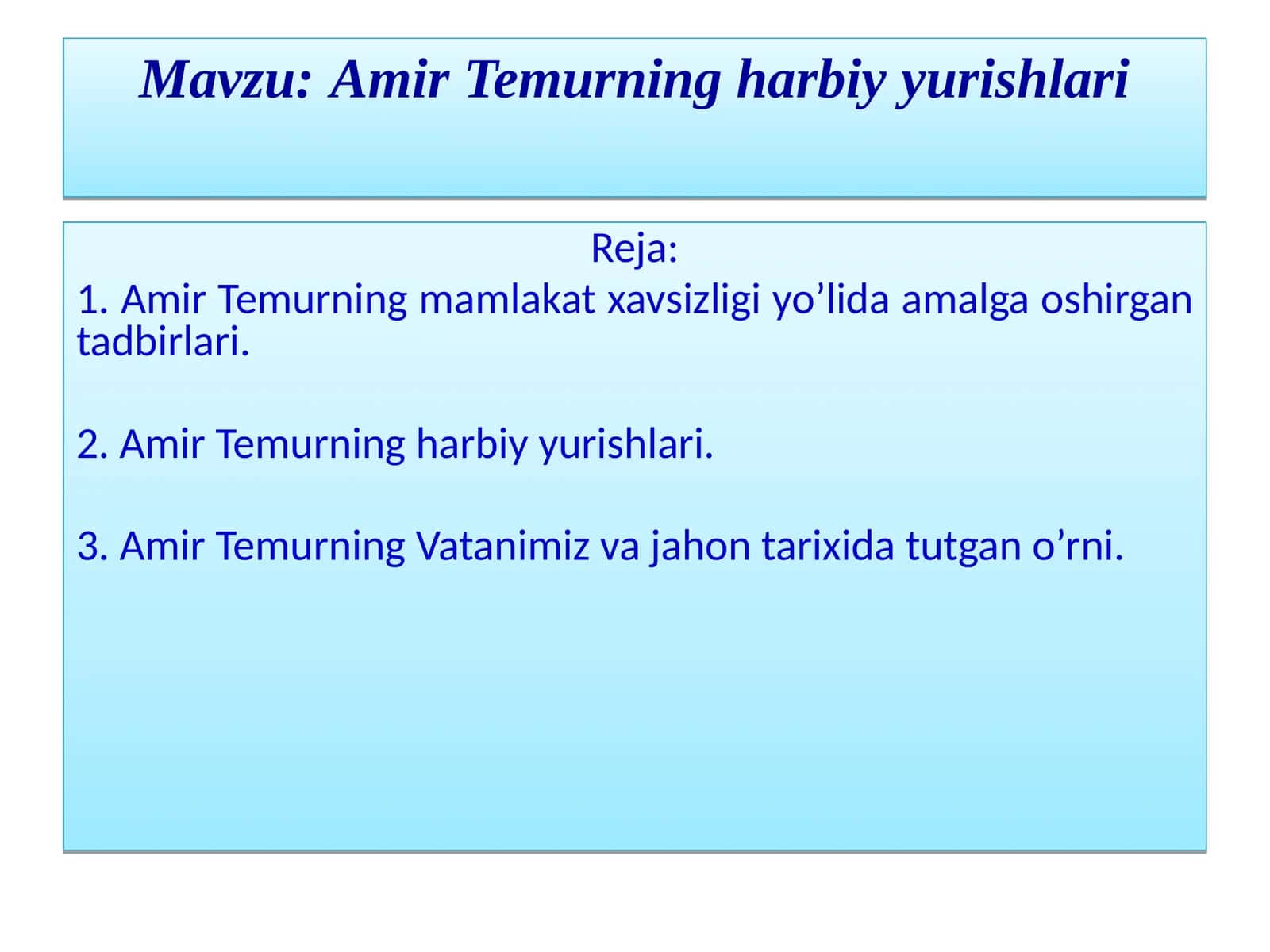 Amir Temurning harbiy yurishlari