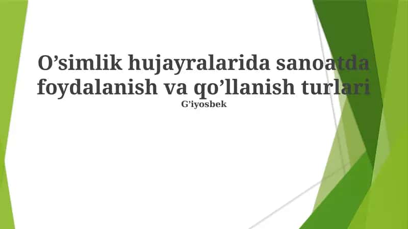 O'simlik hujayra madaniyati: asoslari va qo'llanilishi