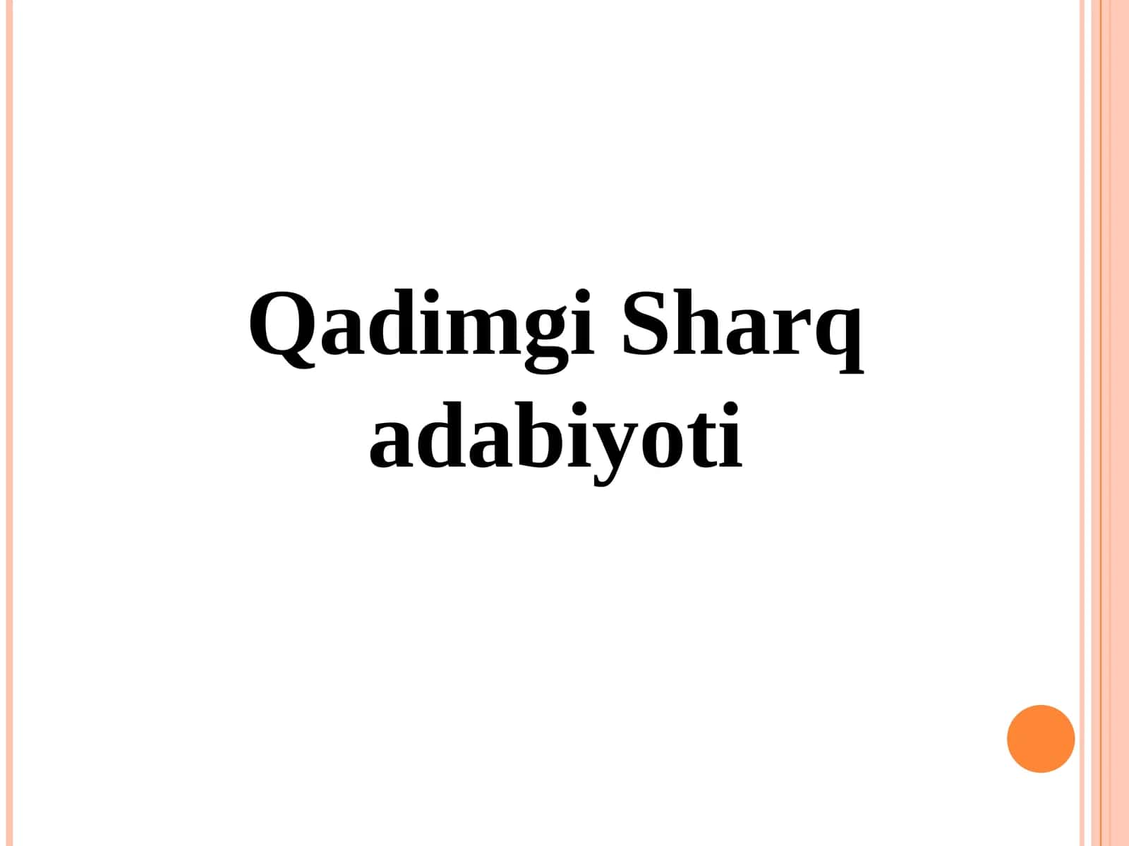 Qadimgi Sharq adabiyoti