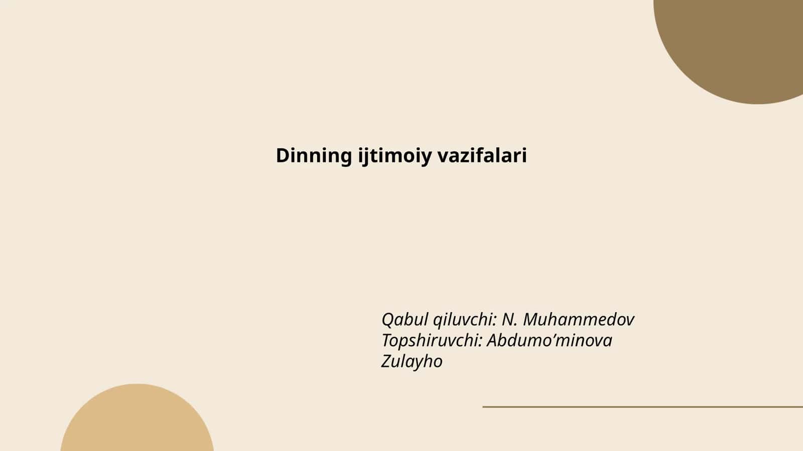 Dinning ijtimoiy vazifalari