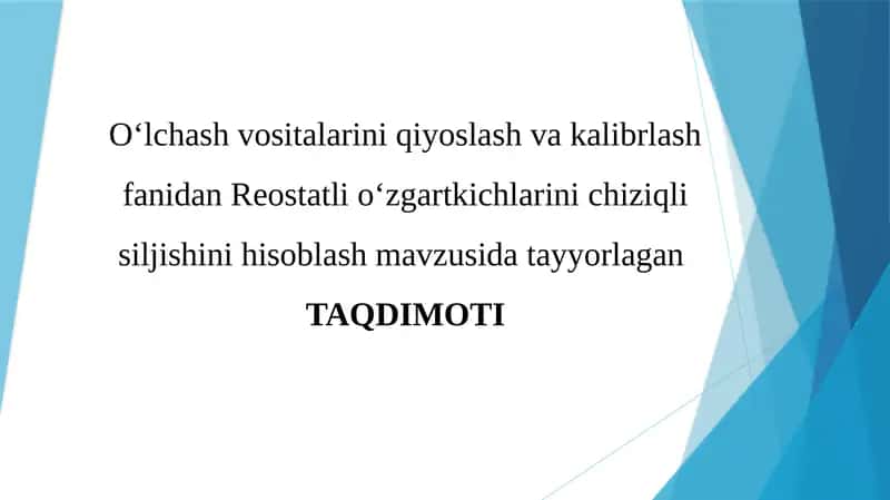 Chiziqli Siljishning Hisoblanishi