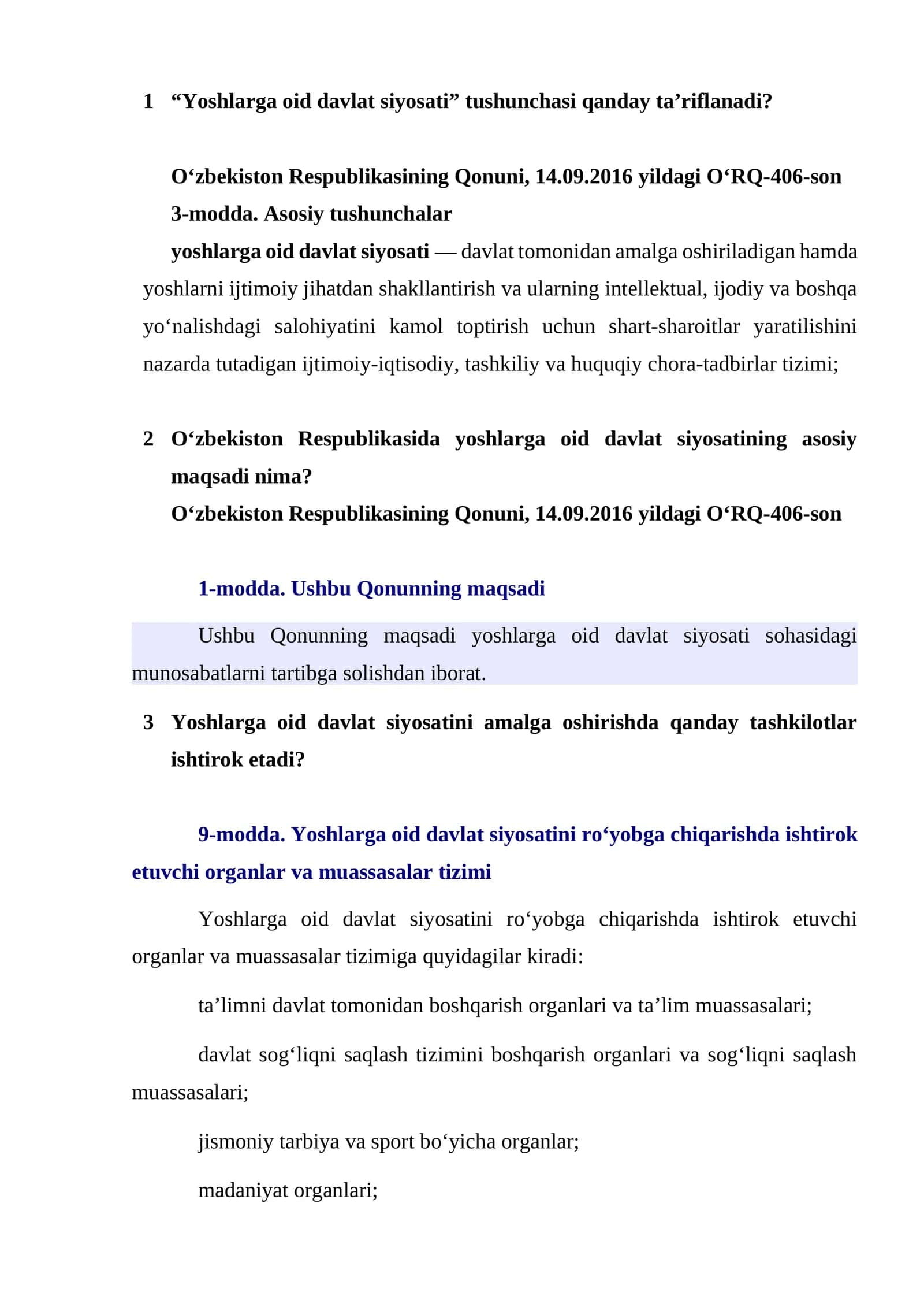 Yoshlar yetakchiligiga argos savollar javobi bilan