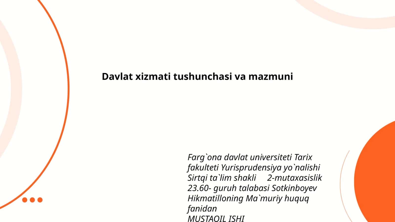 Davlat xizmati tushunchasi va mazmuni