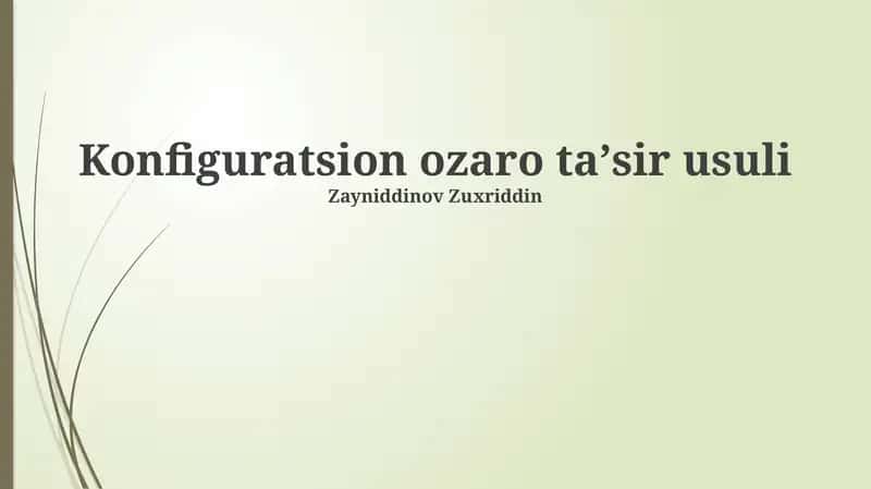 Konfiguratsion ozaro taʼsir usuli
