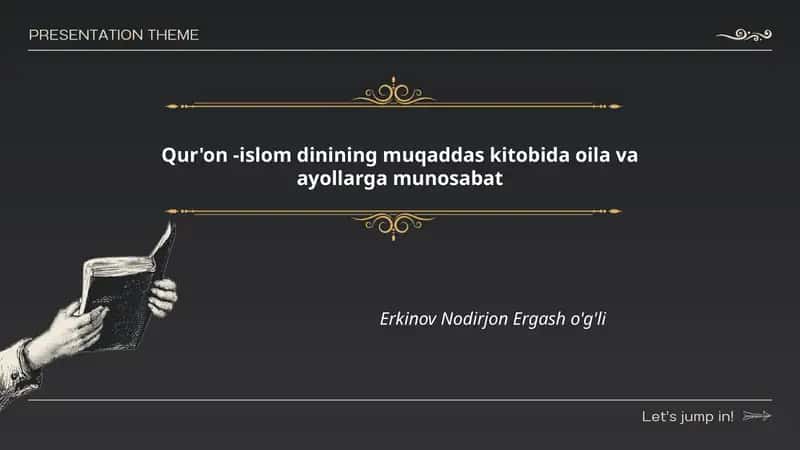 Qur'on -islom dinining muqaddas kitobida oila va ayollarga munosabat