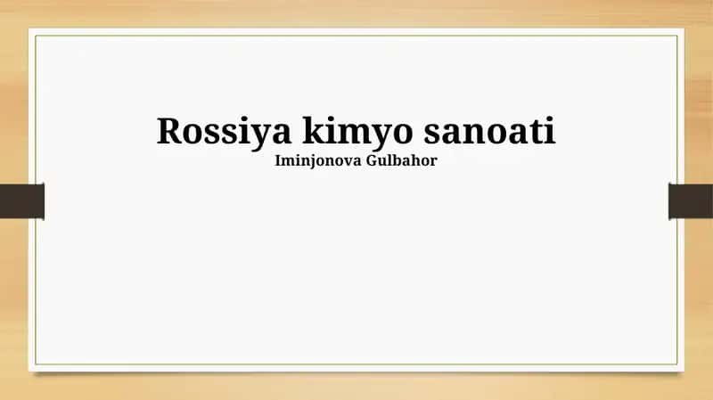 Rossiya kimyo sanoati