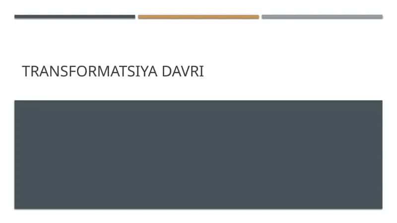 Transformatsiya davri