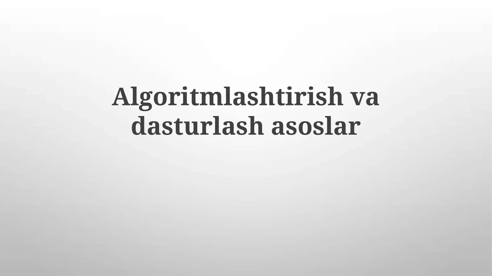 Algoritmlarni loyihalash paradigmalari