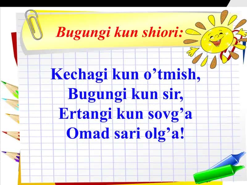 Matematika fanining o'qitilishi
