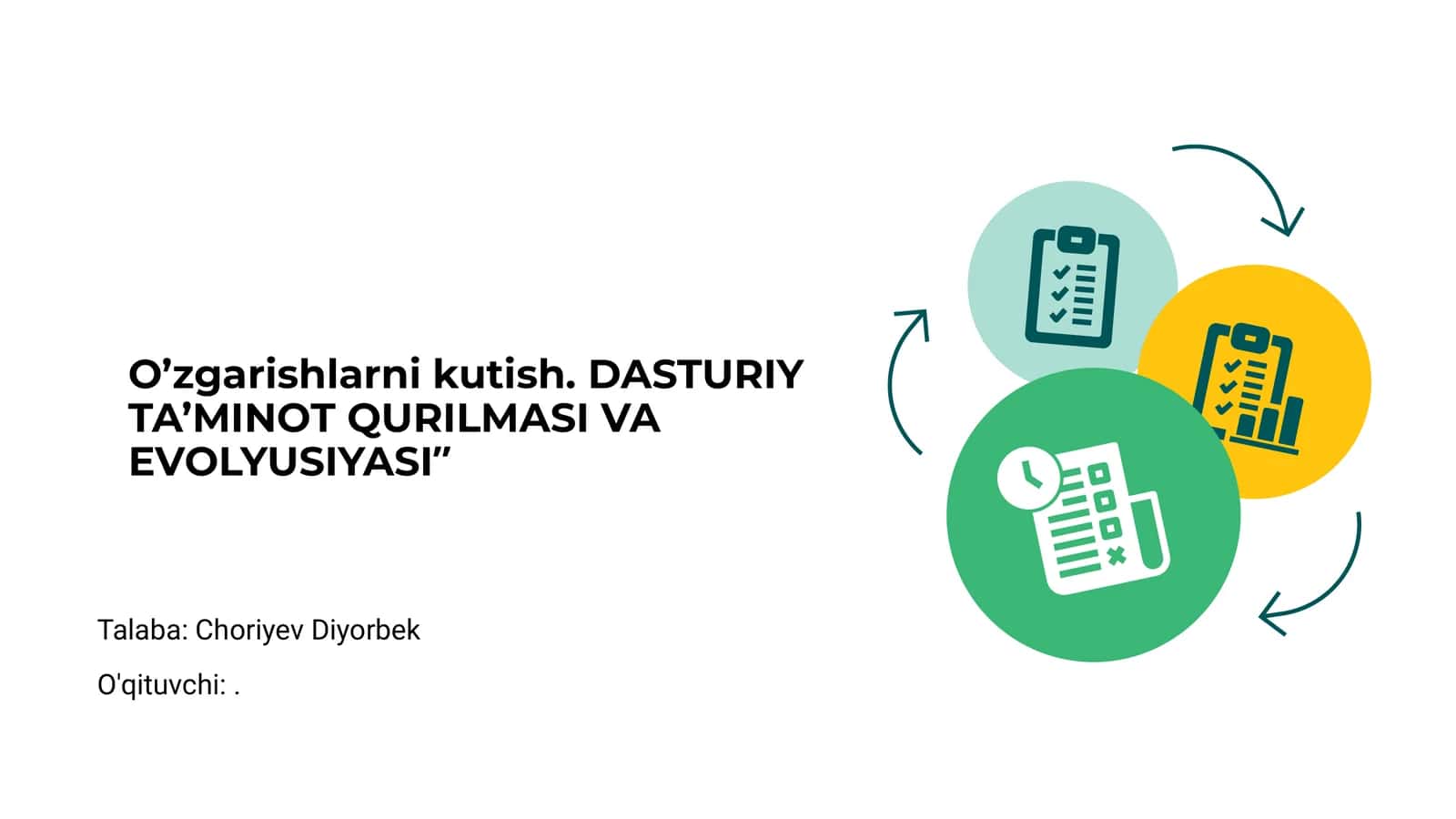 O’zgarishlarni Kutish. DASTURIY TA’MINOT QURILMASI VA EVOLYUSIYASI