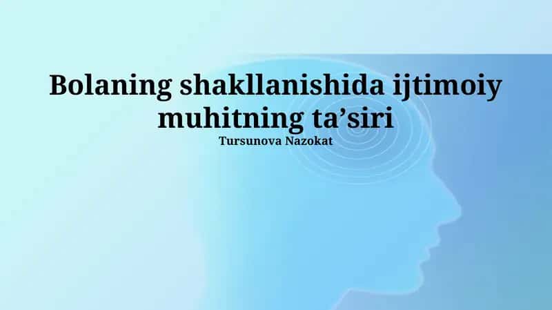 Ta'lim Muassasalari va Shaxsning Shakllanishi