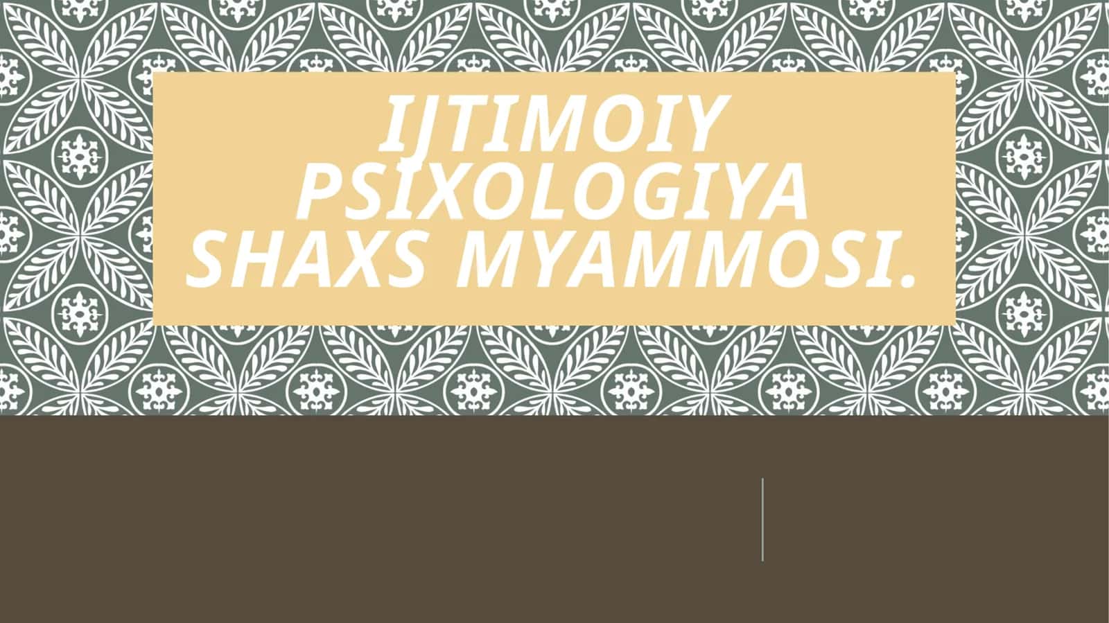 Ijtimoiypsiologiyasha shaxsni o'rganishning Ijtimoiy psixologiyasi uchun o'ziga xosligi