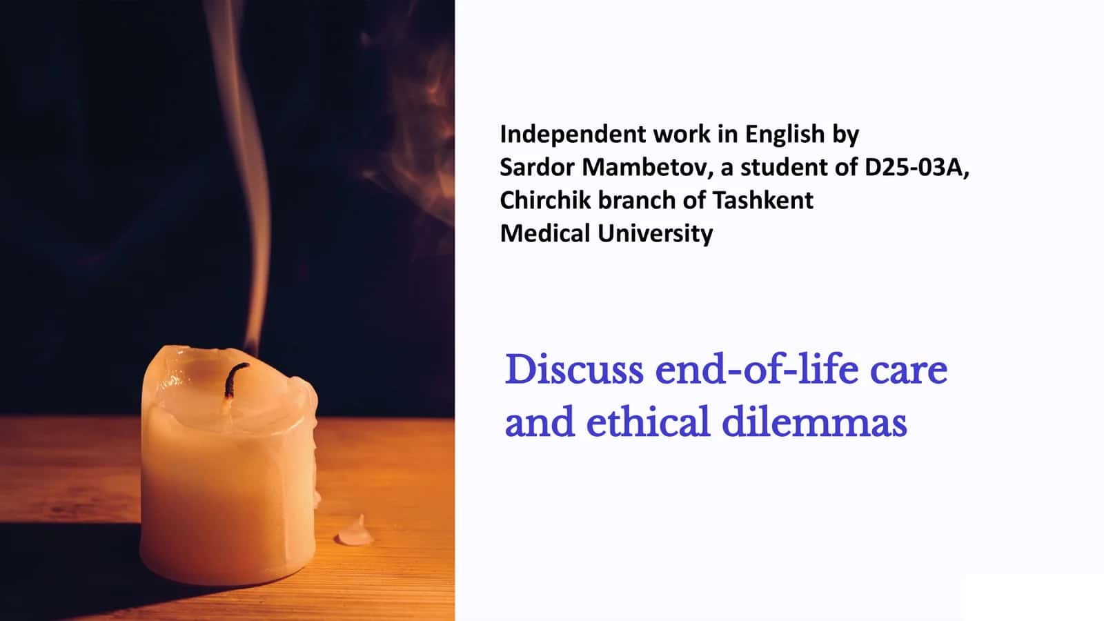 Independent work in English by Sardor Mambetov