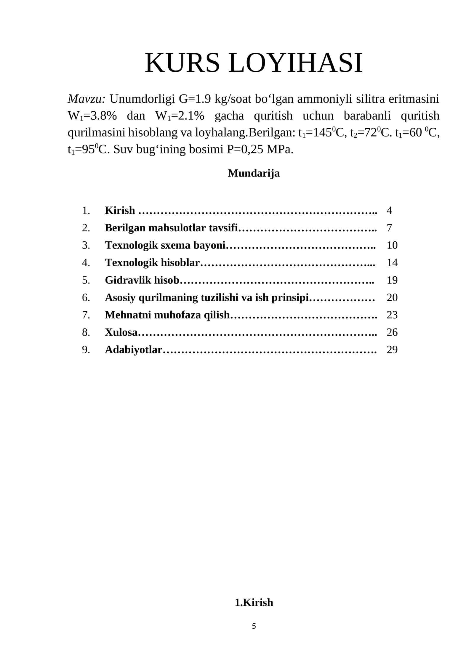 KURS LOYIHASI
