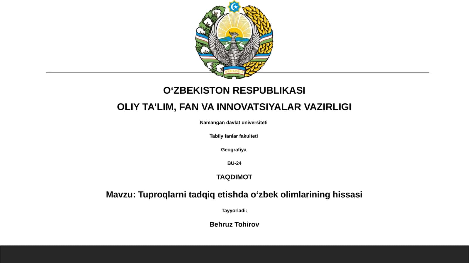 Tuproqlarni tadqiq etishda oʻzbek olimlarining hissasi