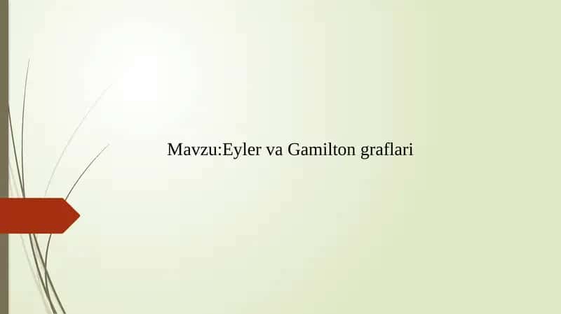 Eyler va Gamilton graflari