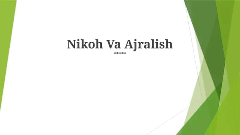 Nikoh Va Ajralish