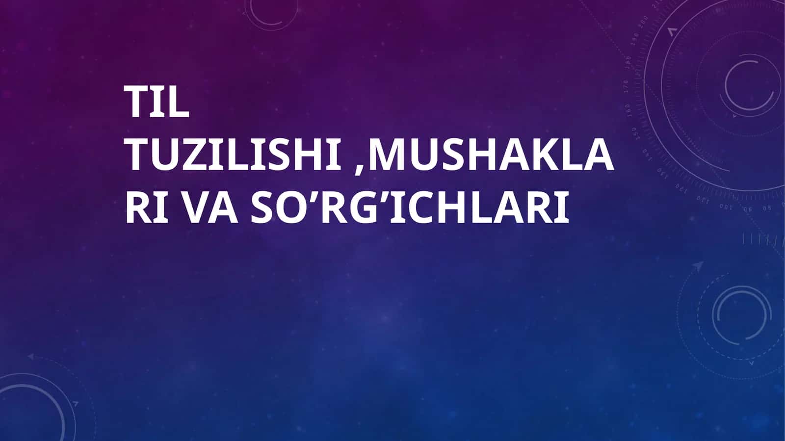 Til tuzilishi va mushaklar