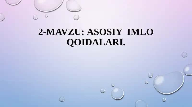 Asosiy Imlo Qoidalari