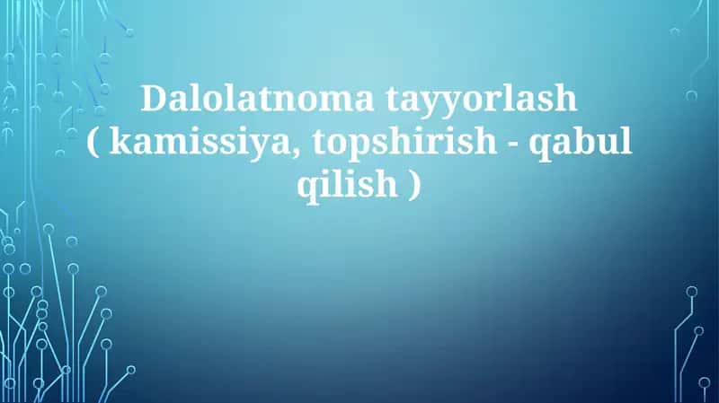 Dalolatnomatayyorlash