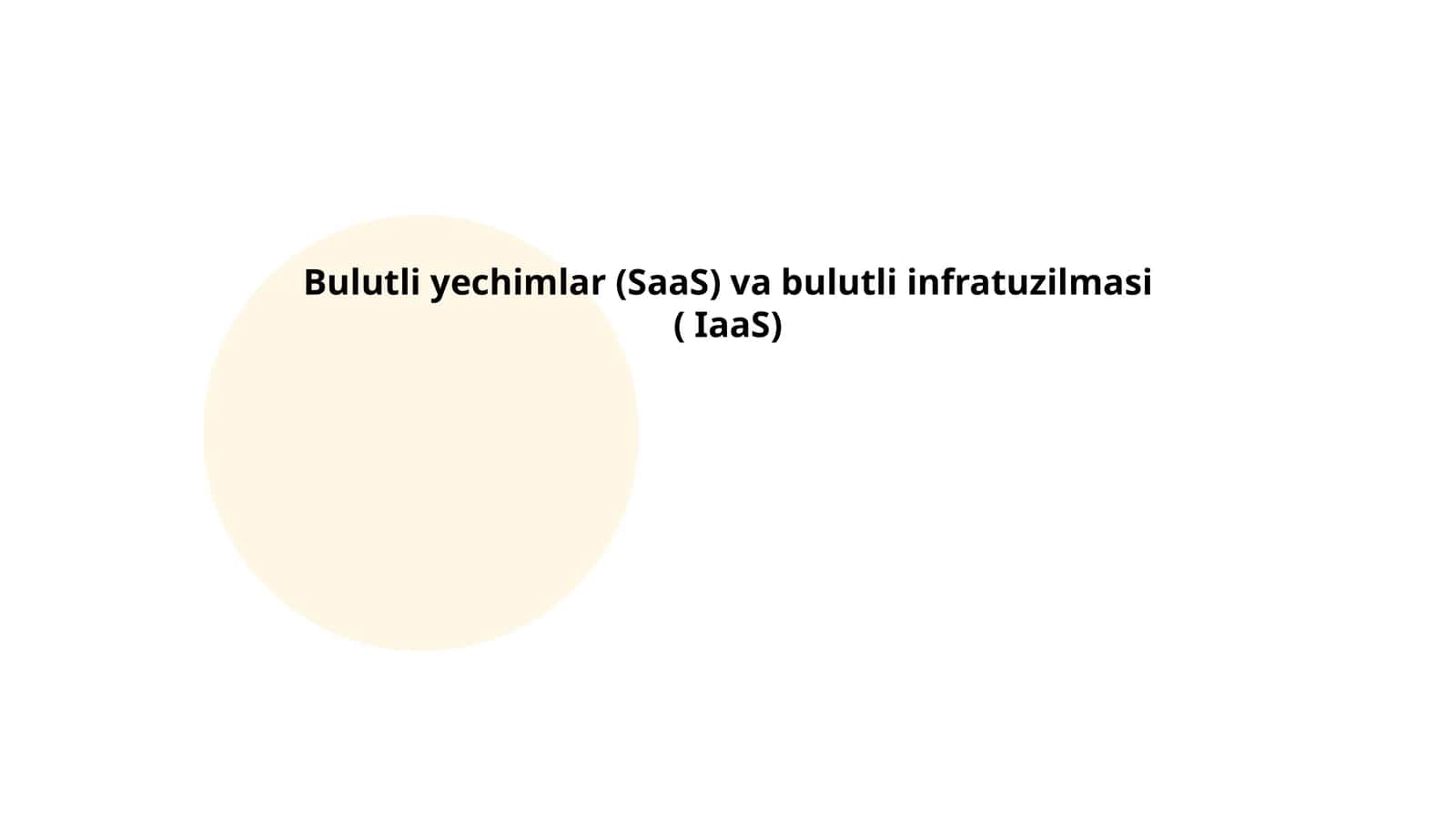 Bulutli yechimlar (SaaS) va bulutli infratuzilmasi ( IaaS)