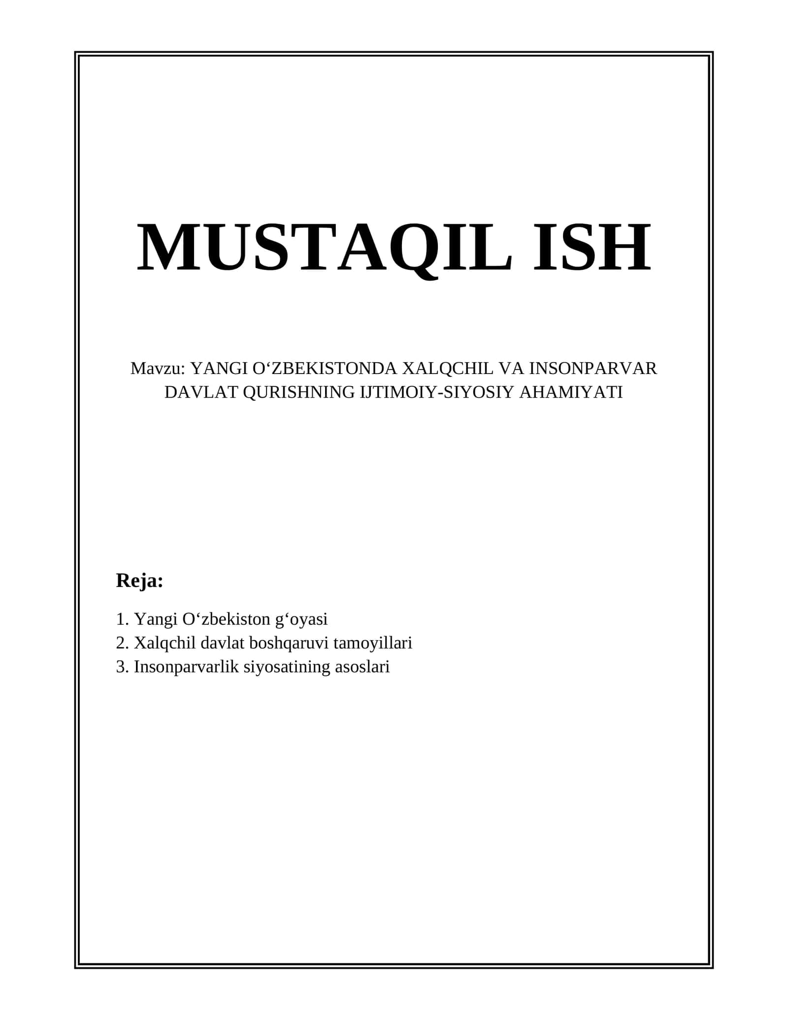 Yangi Oʻzbekiston gʻoyasi
