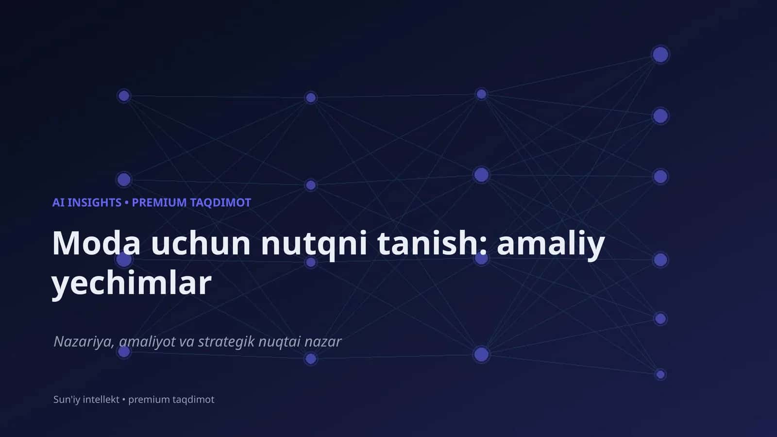 Moda uchun nutqni tanish: amaliy yechimlar