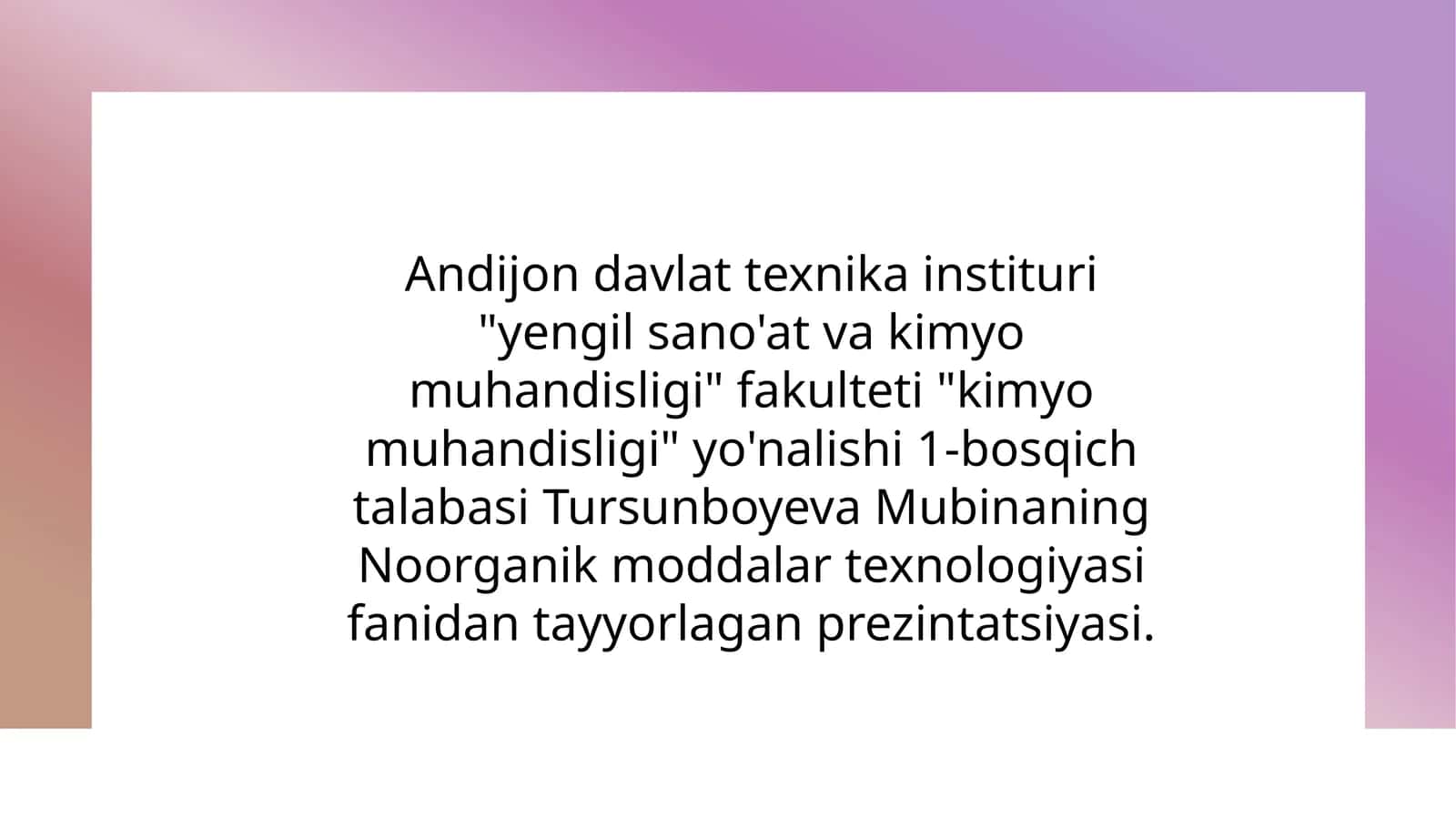 Noorganik moddalar texnologiyasi