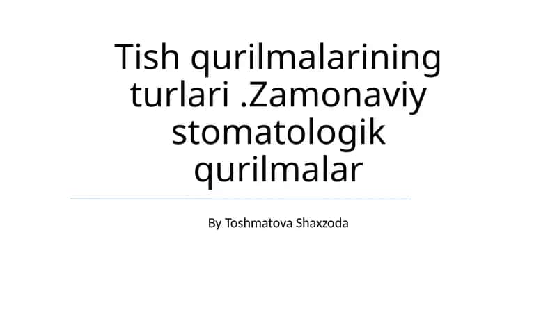 Zamonaviy stomatologik kreslolar