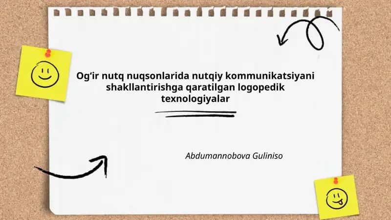 Ogʻir nutq nuqsonlarida nutqiy kommunikatsiyani shakllantirishga qaratilgan logopedik texnologiyalar