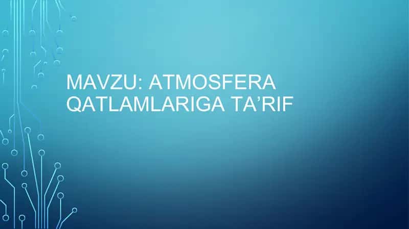atmosfera qavatlariga taʼrif