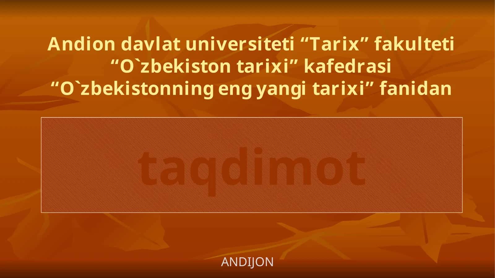 O`zbekistonning eng yaxshi tarixi