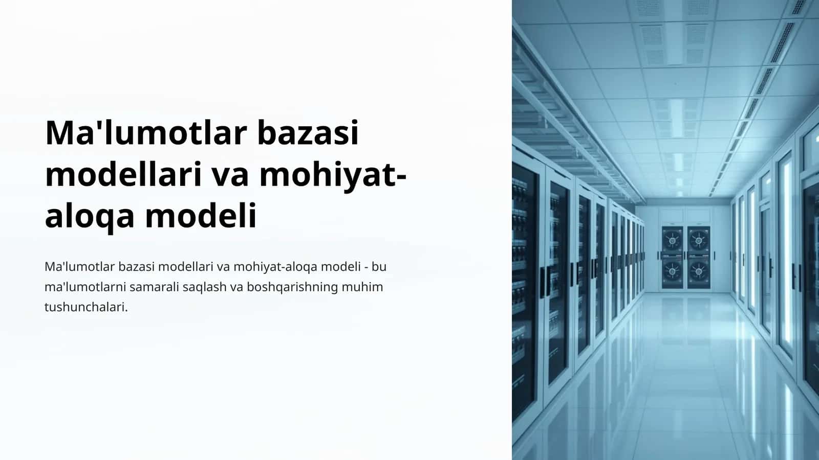 Ma'lumotlar bazasi modellari va mohiyat-aloqa modeli