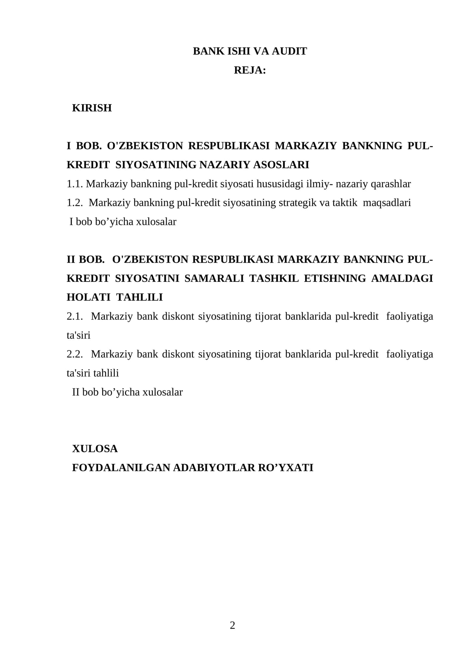 BANK ISHI VA AUDIT