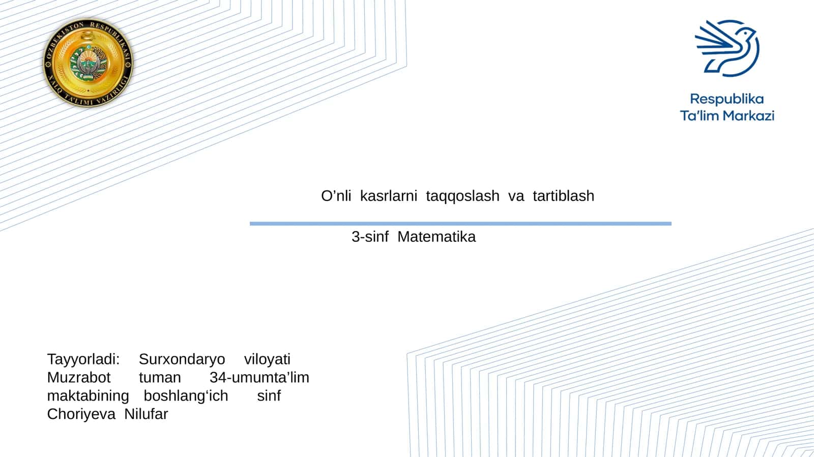 3-sinf Matematika