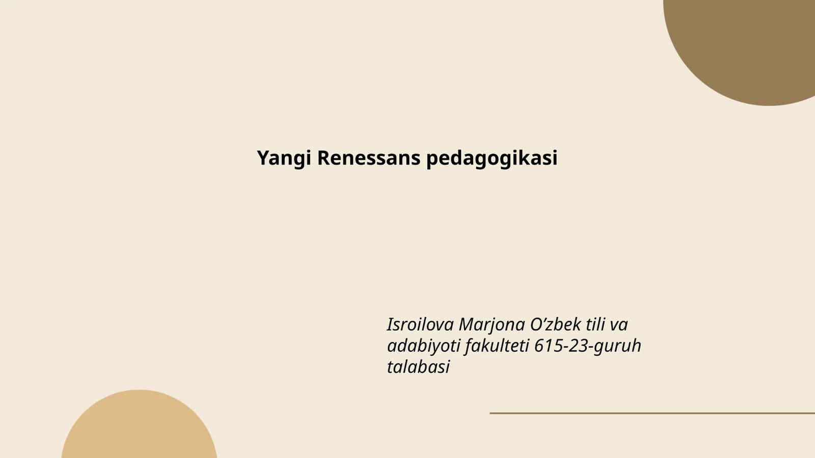 Yangi Renessans pedagogikasi