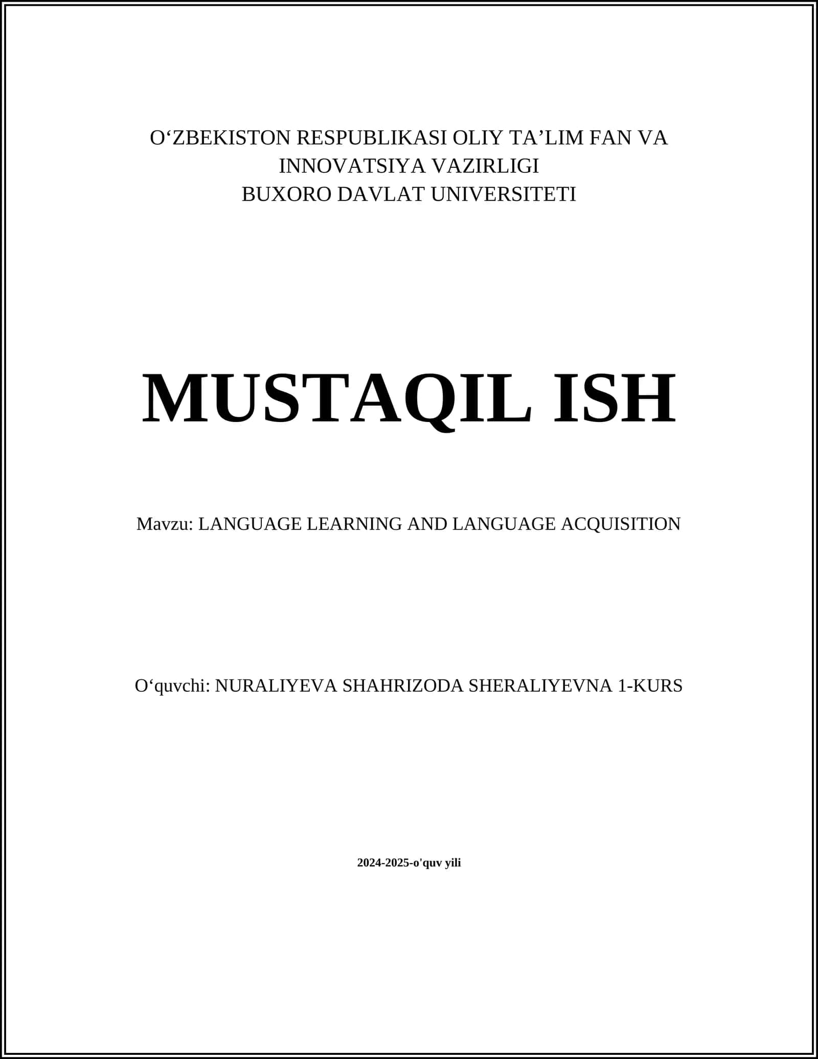 LANGUAGE LEARNING AND LANGUAGE ACQUISITION