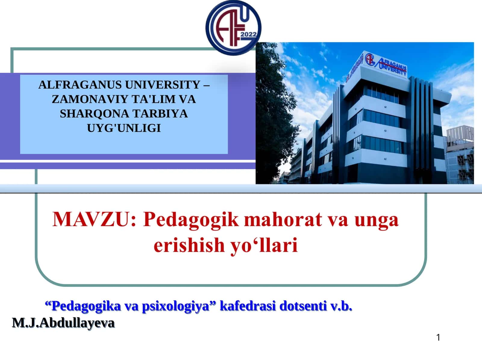 Pedagogik mahorat va unga erishish yo‘llari