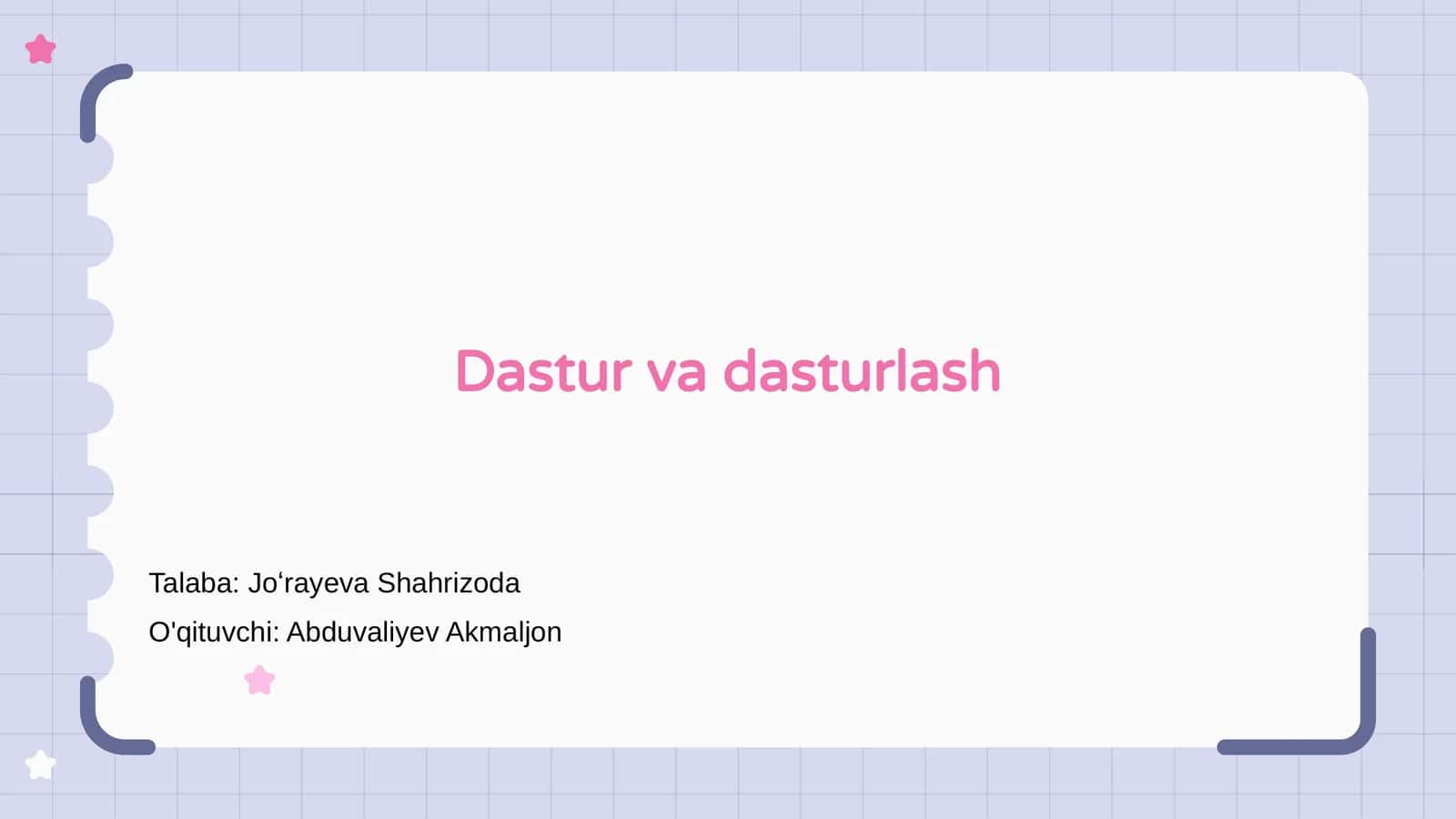 Dastur va dasturlash