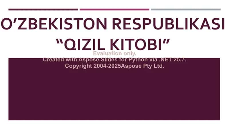 O'zbekiston Respublikasi "Qizil kitobi"