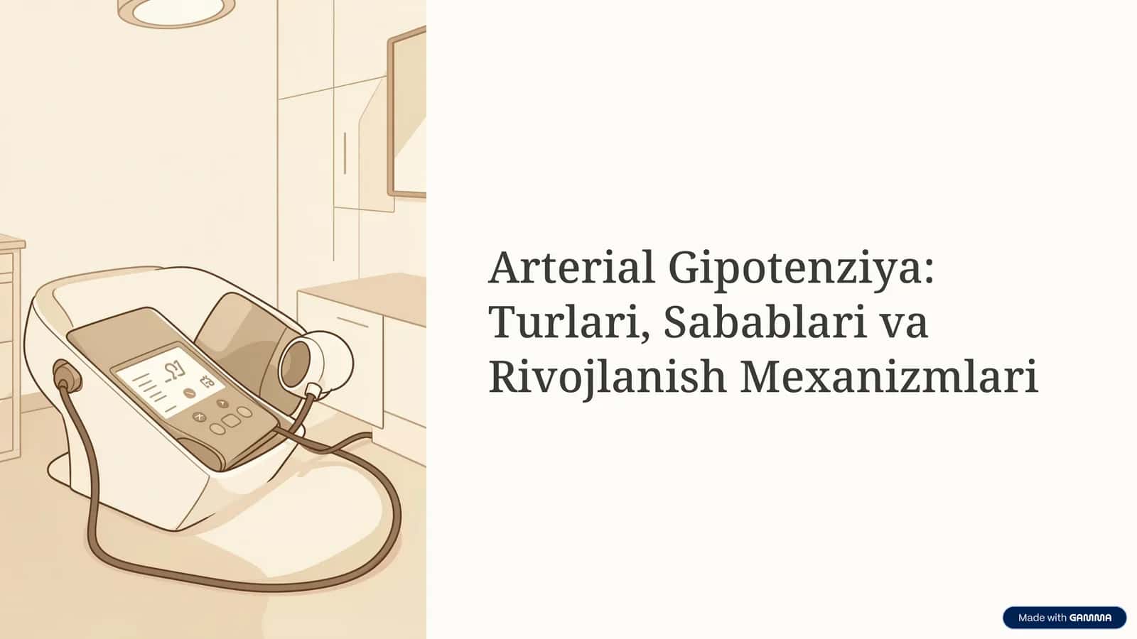 Arterial gipotenziyalar, ularning turlari,sabablari va rivojlanish mexanizmlari