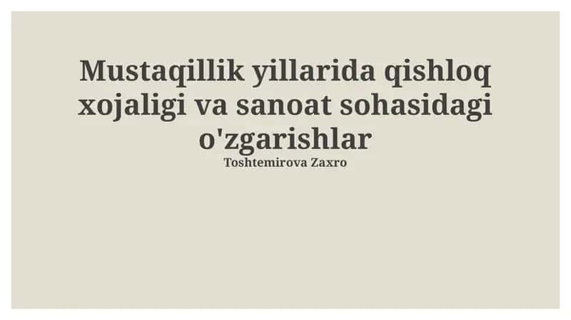 Bogʻdorchilik va uzumchilikning rivojlanishi