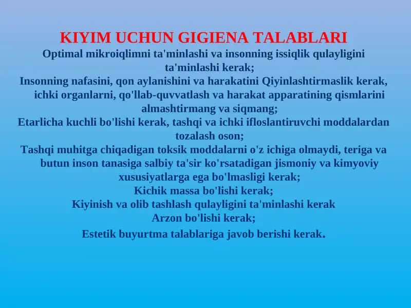 Zamonaviy turar joylar va  shaharlardagi	yashash mavzelariga  bo'lgan	gigiyenik talablar