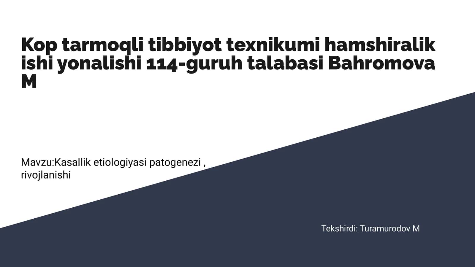 Kop tarmoqli tibbiyot texnikumi