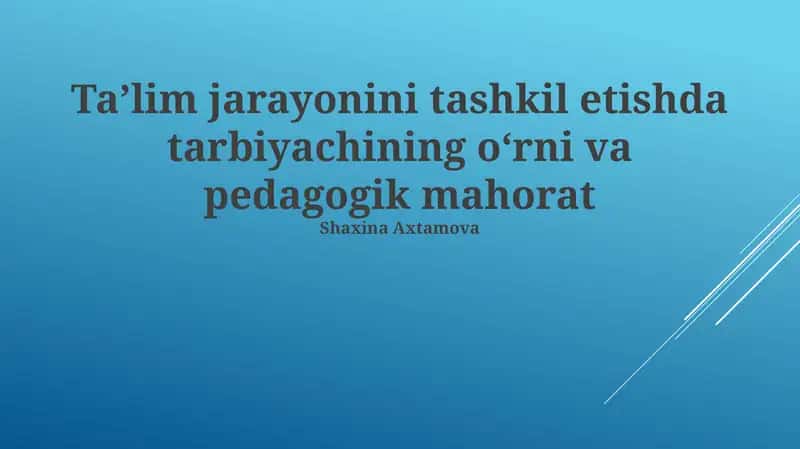 Pedagogik Innovatsiyalar