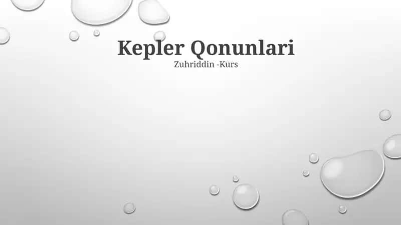 Kepler Qonunlari