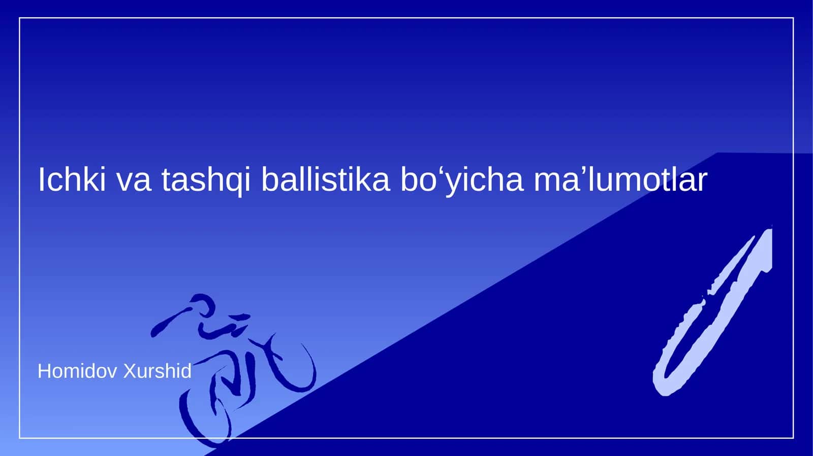 Ichki va tashqi ballistika boʻyicha maʼlumotlar