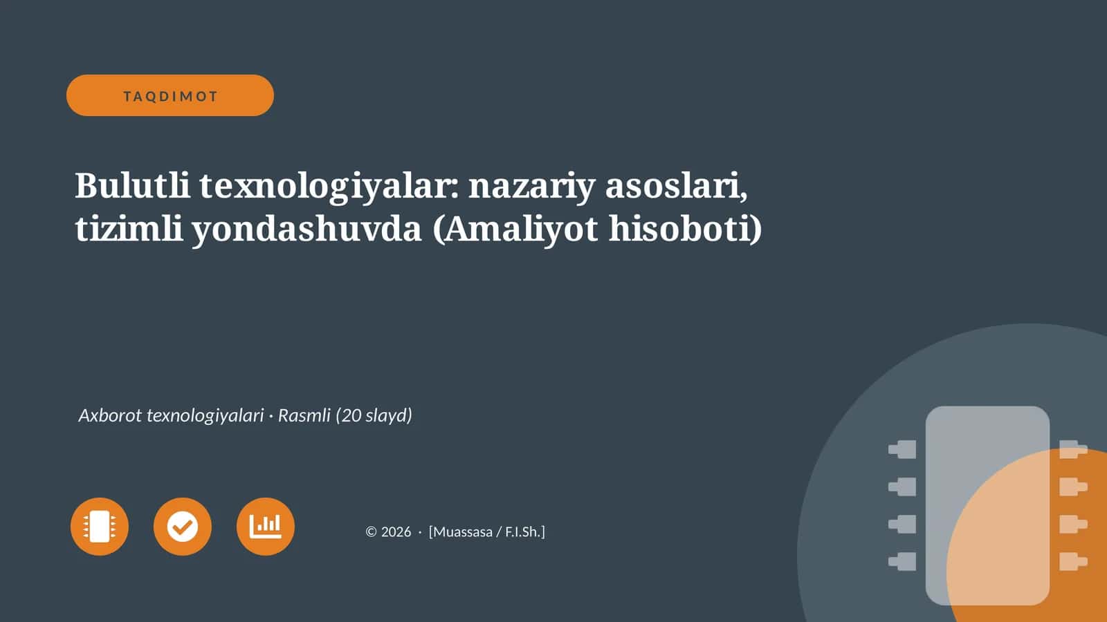 Bulutli texnologiyalar: nazariy asoslari, tizimli yondashuvda (Amaliyot hisoboti)